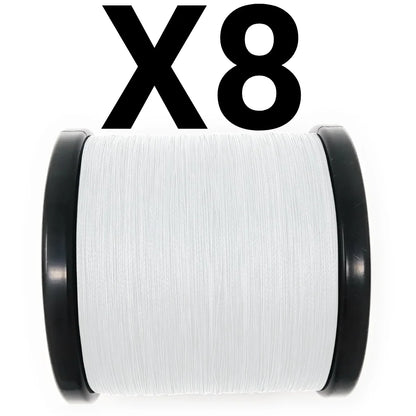 Reaction Tackle X8 Braided Fishing Line - NO FADE White 8 Strand - NEW