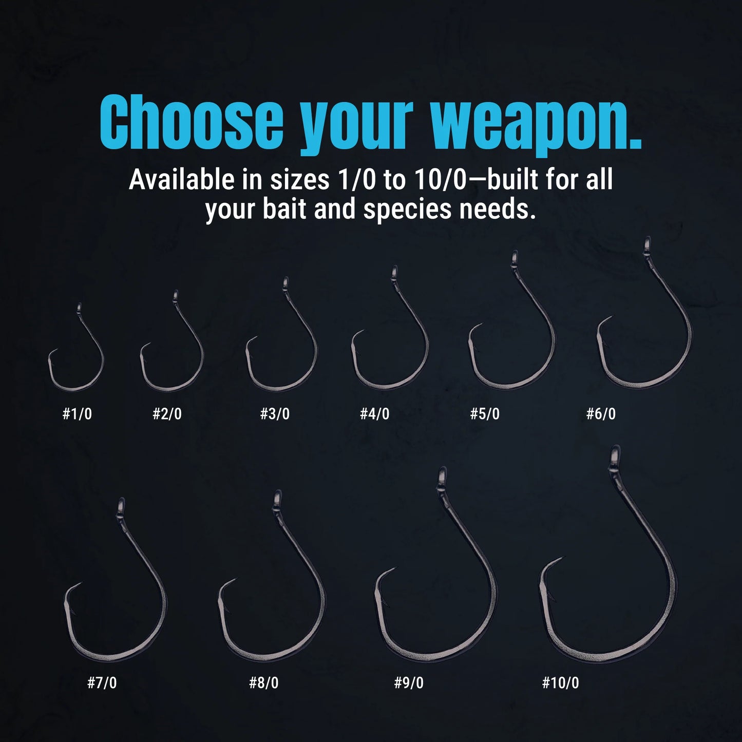 Reaction Tackle Heavyweight Catfish Circle Hooks - Offset Octopus Hooks (25 Pack) - New