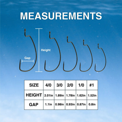 Reaction Tackle Offset EWG Worm Hooks (25-Pack)