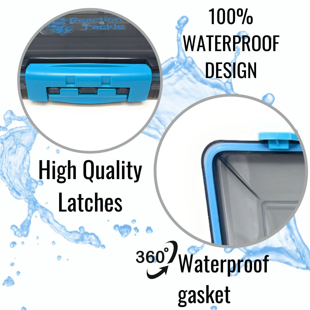 Reaction Tackle Premium Tackle Tray- High Performance and Waterproof with 3 Resilient Clips